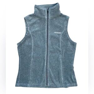 Columbia Women’s Gray Fleece Vest Zip Closure & Zip Front Pockets Size M EUC